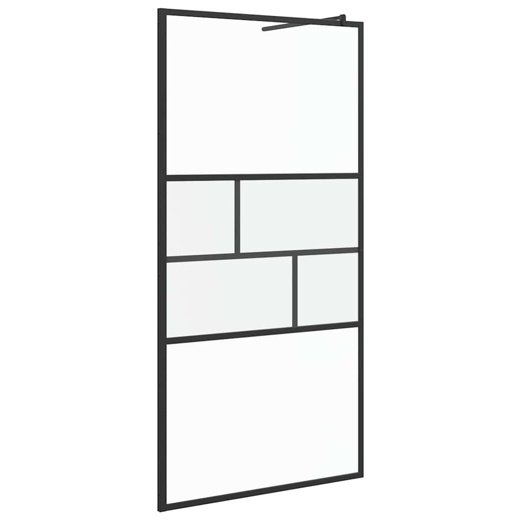 Inloopdouchewand 100 X 195 X 0,5 Cm Glas En Aluminium