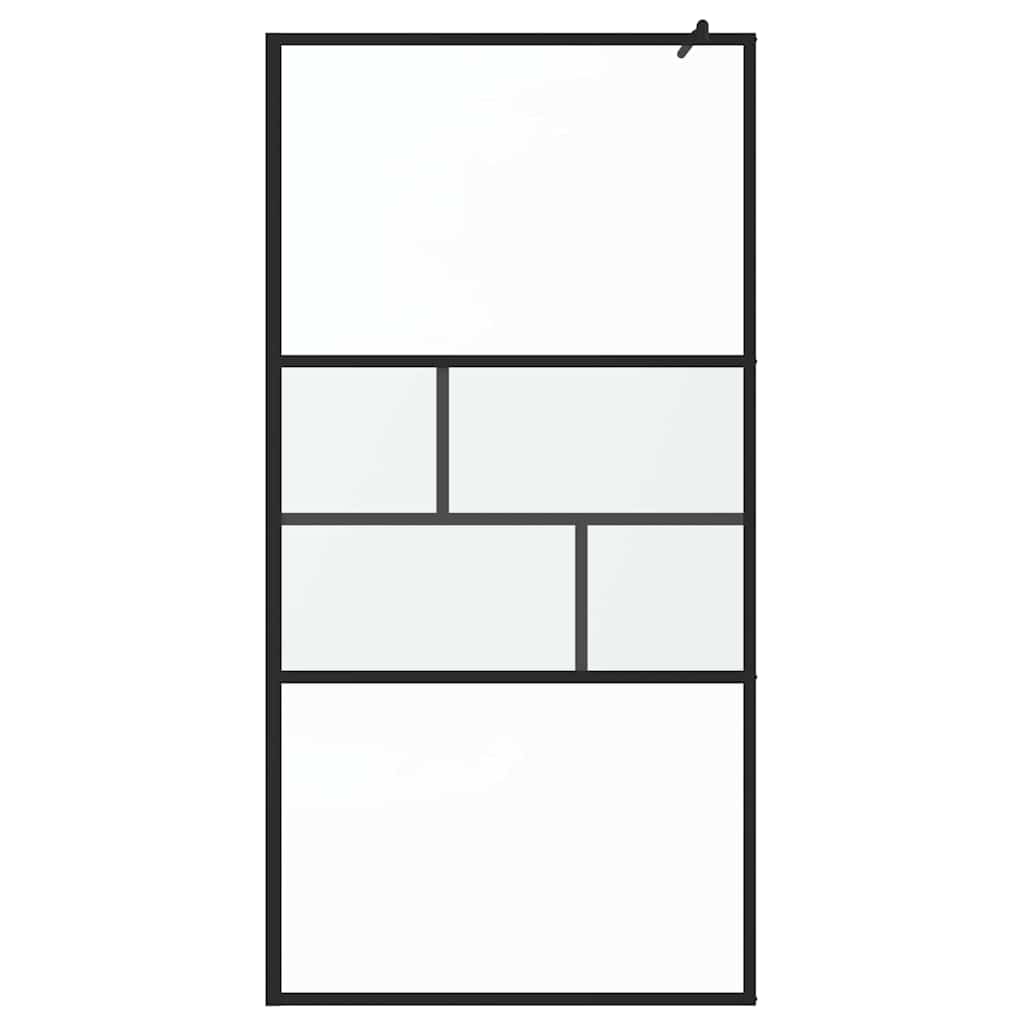 Inloopdouchewand 100 X 195 X 0,5 Cm Glas En Aluminium